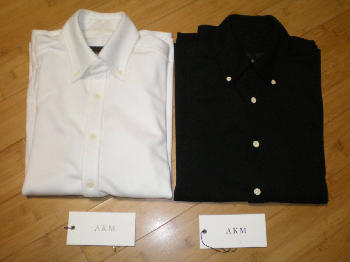 15ss ＡＫＭ・W-FACE KANOKO B.D L/S SHIRTS WHITE&BLACK 2枚