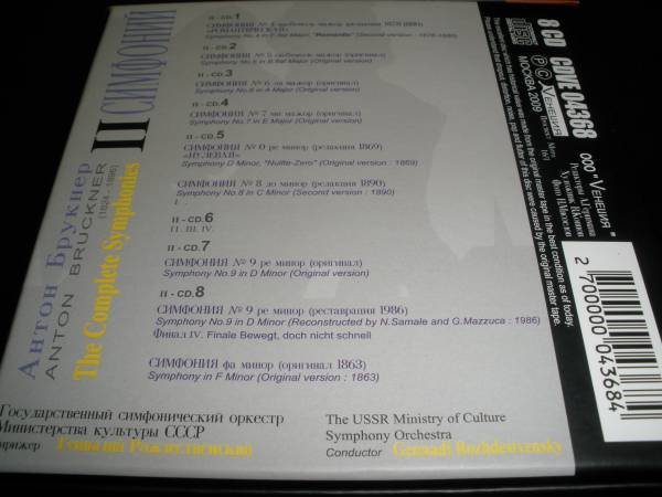 廃盤 8CD ブルックナー 交響曲 全集 完全版 2 ロジェストヴェンスキー