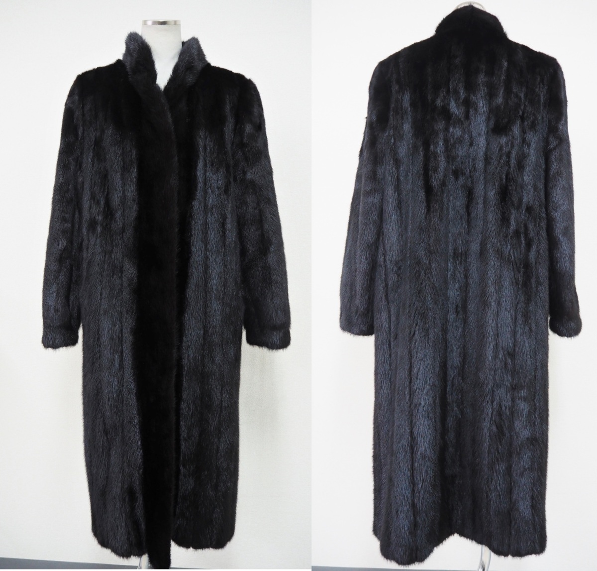 美品【 SAGA MINK 】サガ ブラックミンク ロングコート 前立てのみ 