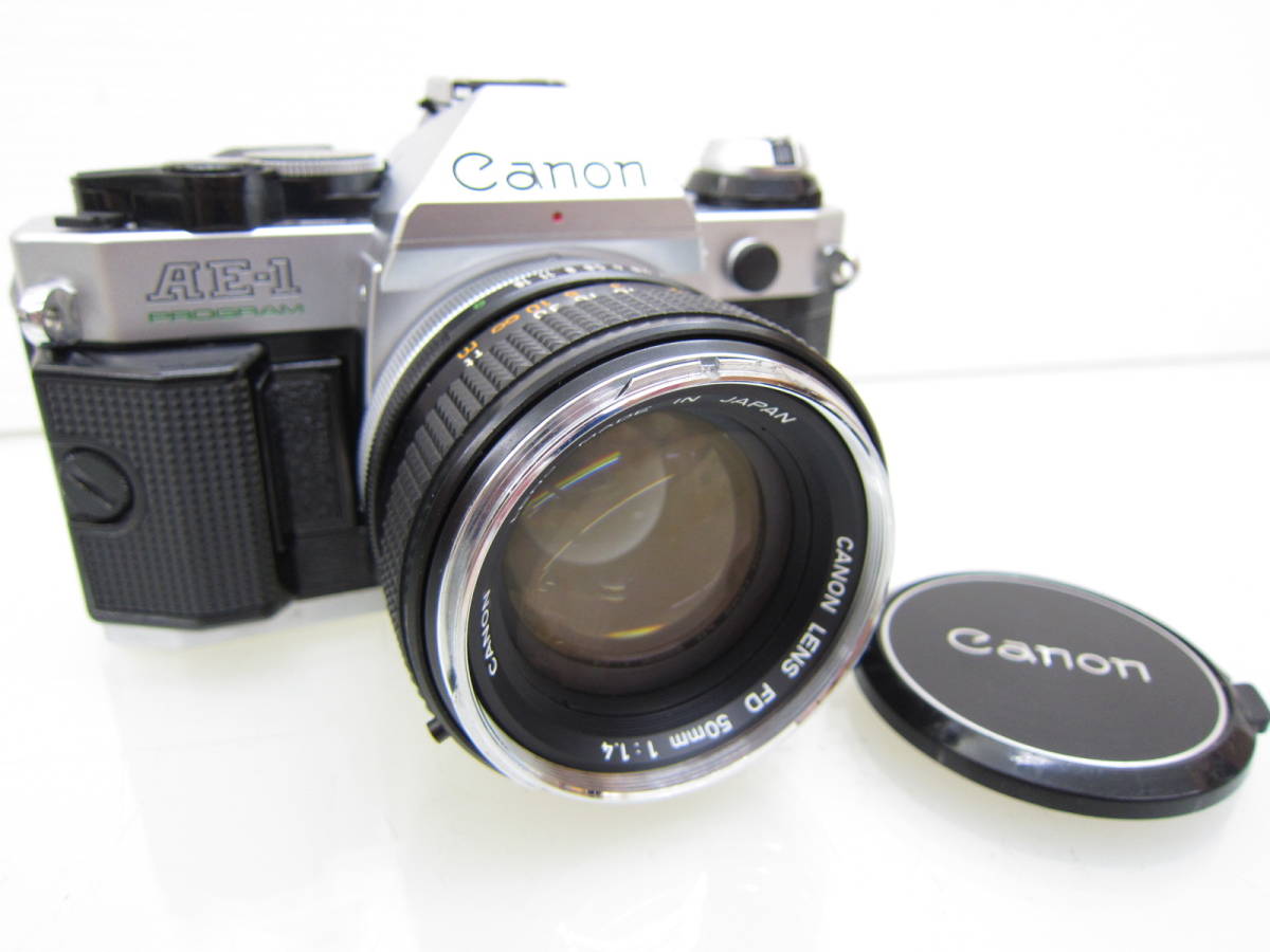 Canon AE-1 PROGRAMとFD50mmF/1.8レンズ付動作確認済み ☆ Canon キャノン AE-1 PROGRAM フィルムカメラ ボディ CANON LENS FD