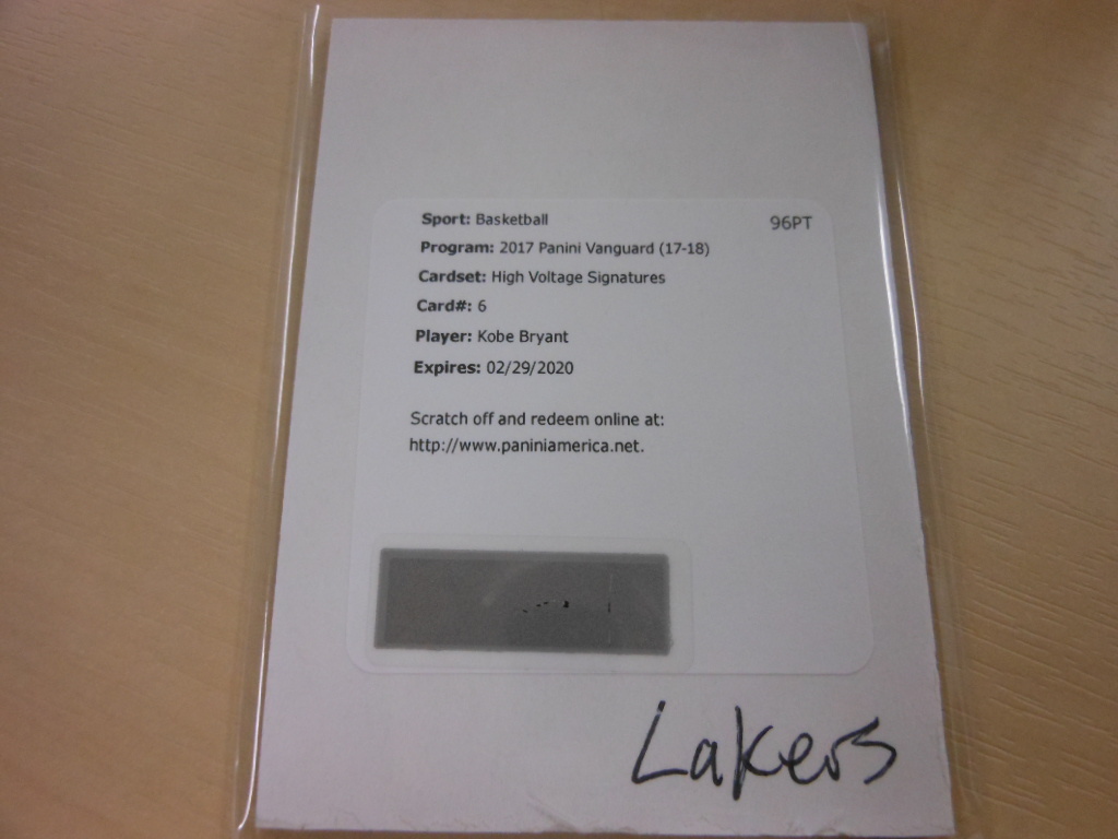 2017-18 VANGUARD High Voltage Signatures /25 KOBE BRYANT レデンプション