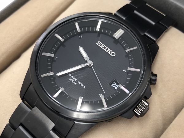 美品 SEIKO 電波ソーラー 7B42-0AT0 ブラック 【公式通販】