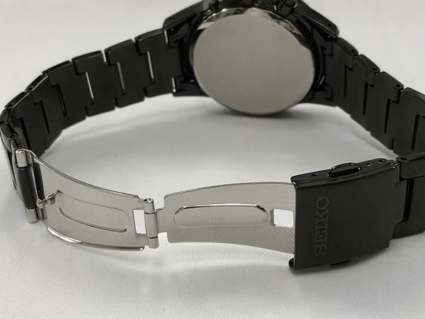 美品 SEIKO 電波ソーラー 7B42-0AT0 ブラック SEIKO 電波ソーラー