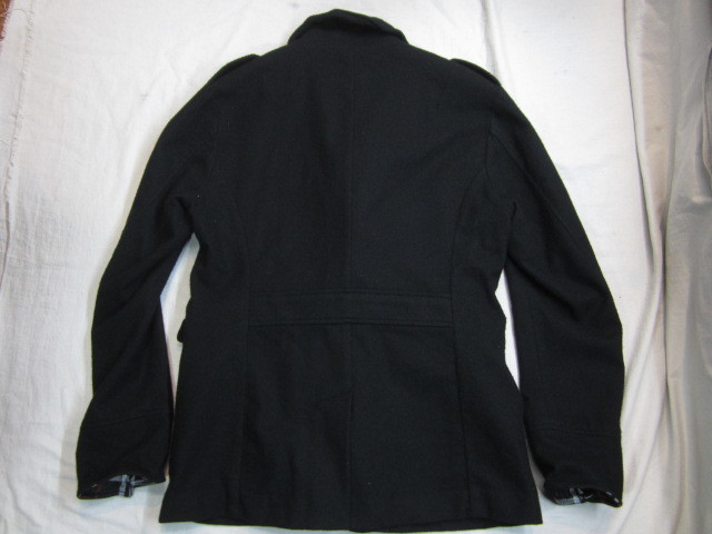 バーバリーブラックレーベル ワイヤーデザイン ウールジャケット 黒 L