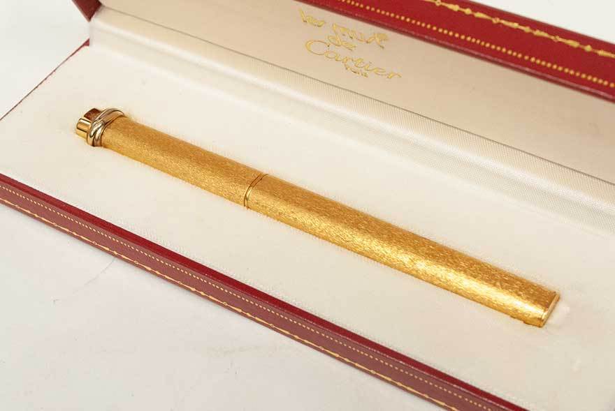 慈光】533 Cartier カルティエ トリニティ ボールペン 金色 ゴールド色