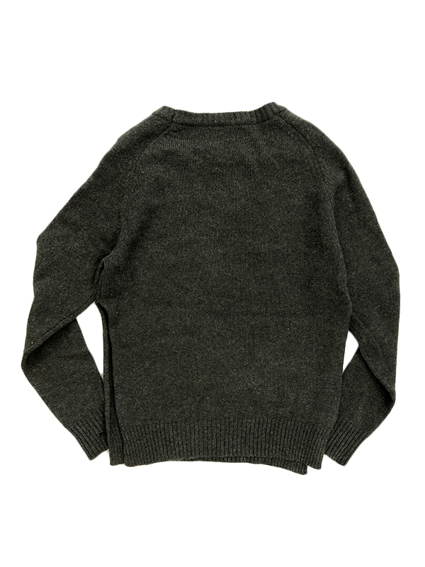 美品　PEEL&LIFT ピールアンドリフト ダメージ加工 ウール ニット L カーキグリーン　藤原ヒロシ damaged shetland jumper 
