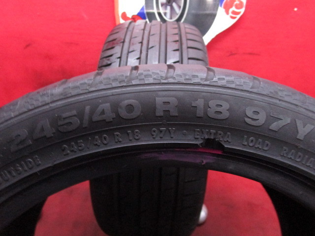 タイヤ 2本 245/40R18 コンチネンタル CONTI SPORT CONTACT 3 MO 9.5分 