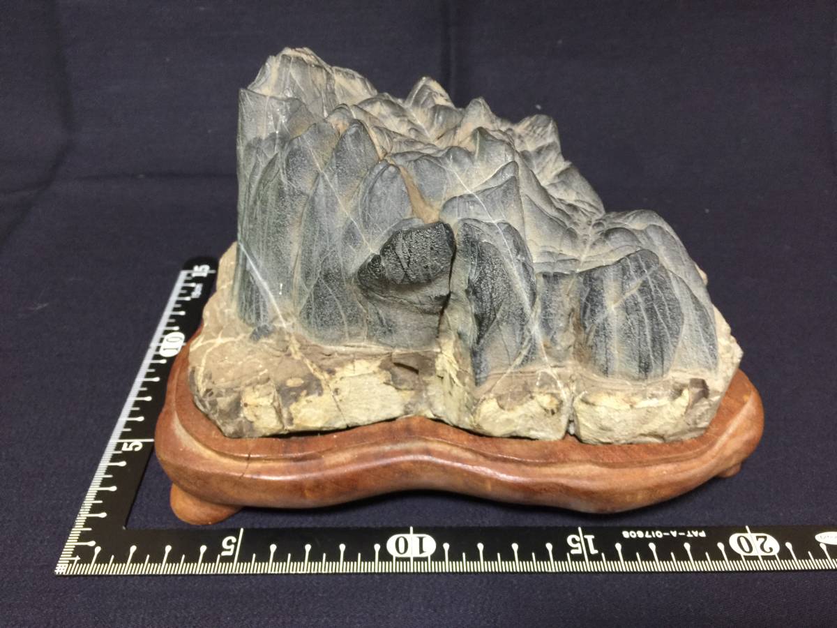 大型長者抹香石 群峰 水石 鑑賞石 インテリア小物