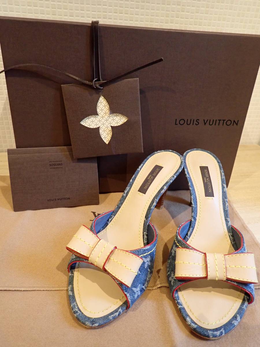 大人気，正規品 正規品 LOUIS VUITTON ハワイ正規店購入デニムモノグラムサンダルsize35 着用少なく良好(女性用)｜売買されたオークション情報、yahooの商品情報をアーカイブ公開 - オークファン 靴