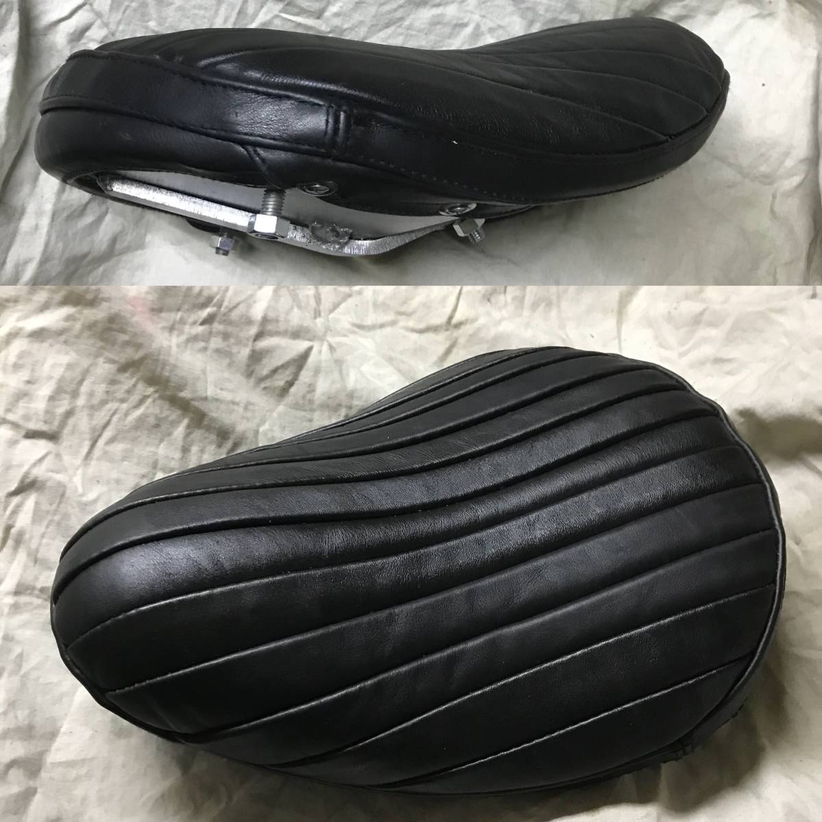 即決 本革 黒 BATESレプリカ ソロ・サドルシート 中古 ベイツ 