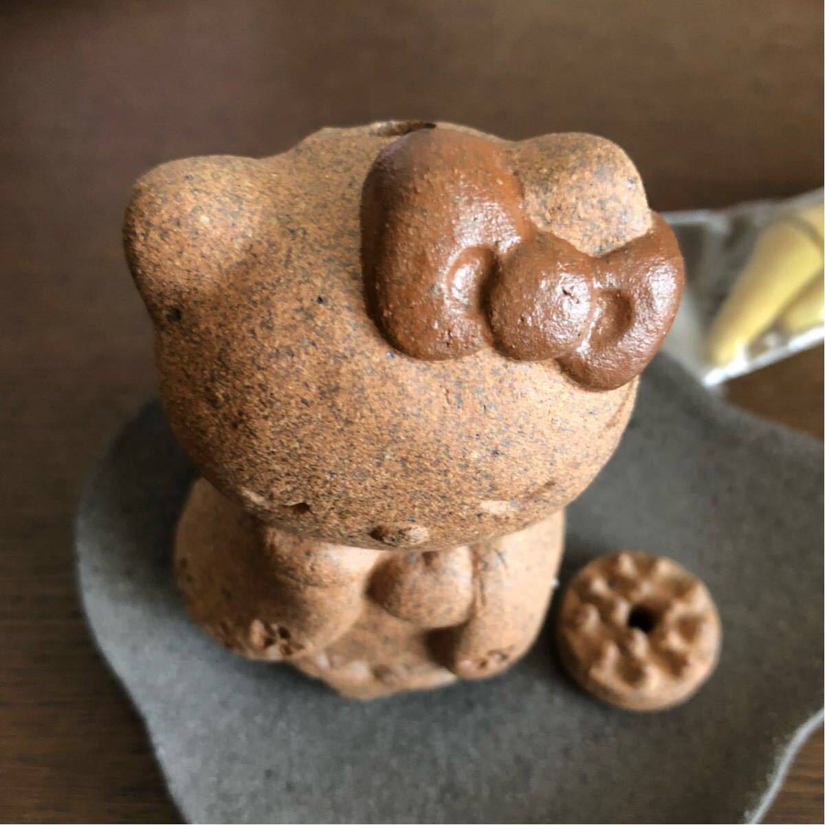 激レア☆ハローキティ☆はろうきてぃ 陶器 お香立て 石像風 着物キティ 