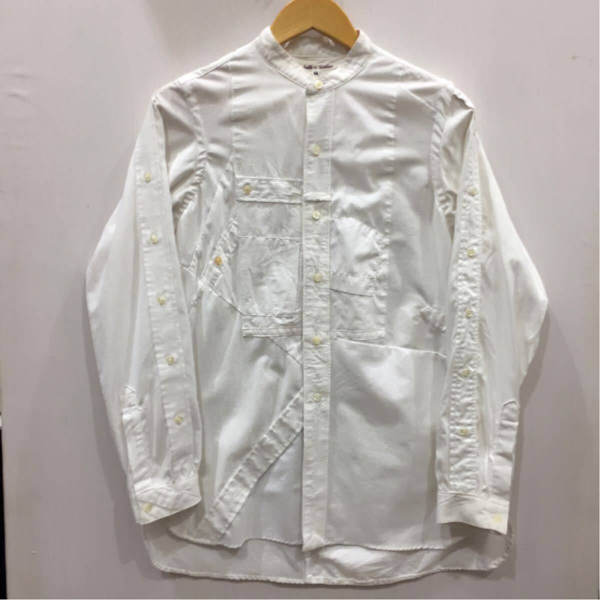 定番，人気SALE Needles 長袖シャツ ニードルズ ニードルス Rebuild by Needles Banded Collar Shirt パッチワーク リメイクバンドカラー ホワイト XS(ニードルス)｜売買されたオークション情報、yahooの商品情報をアーカ ニードルス