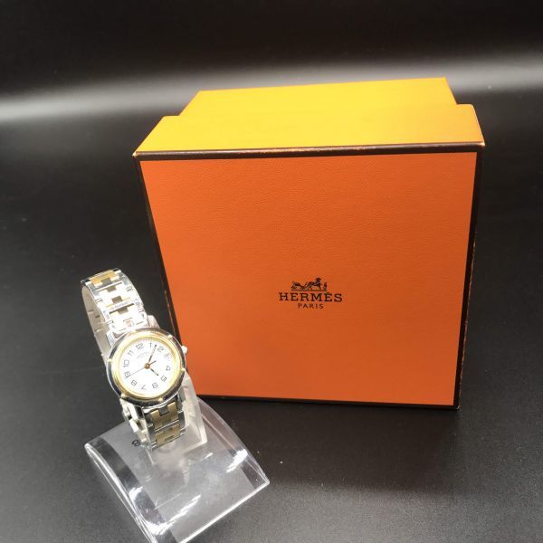 HERMES 稼働品 HERMES エルメス クリッパー CL4.220 SS コンビ HERMES 稼働品 HERMES エルメス クリッパー CL4.220 SS コンビ