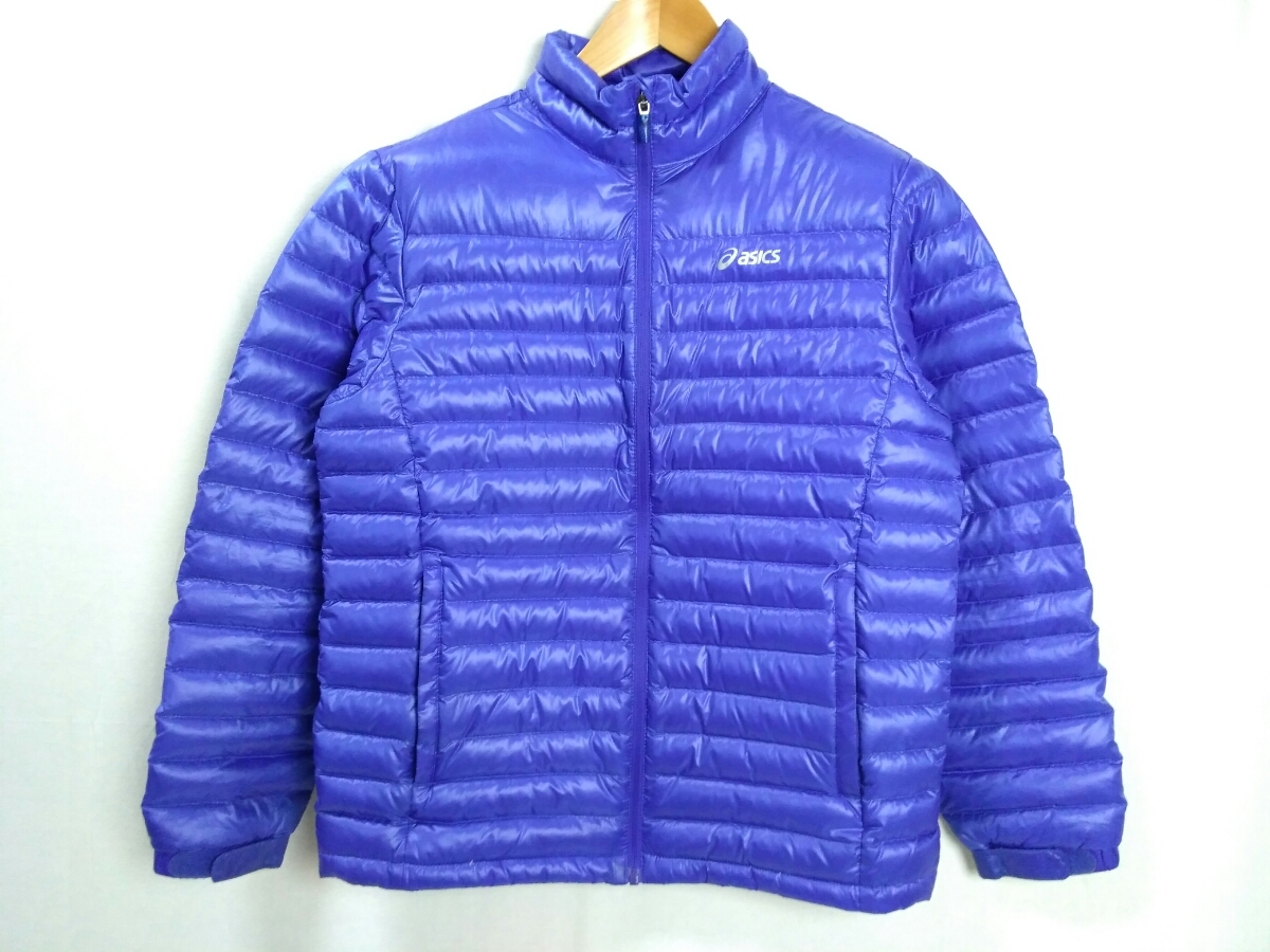 新品同様 超軽量 蓄熱保温 asix ライトダウン ダウン80％ フェザー20％ アシックス ダウンジャケット メンズ スポーツウェア M 1809338