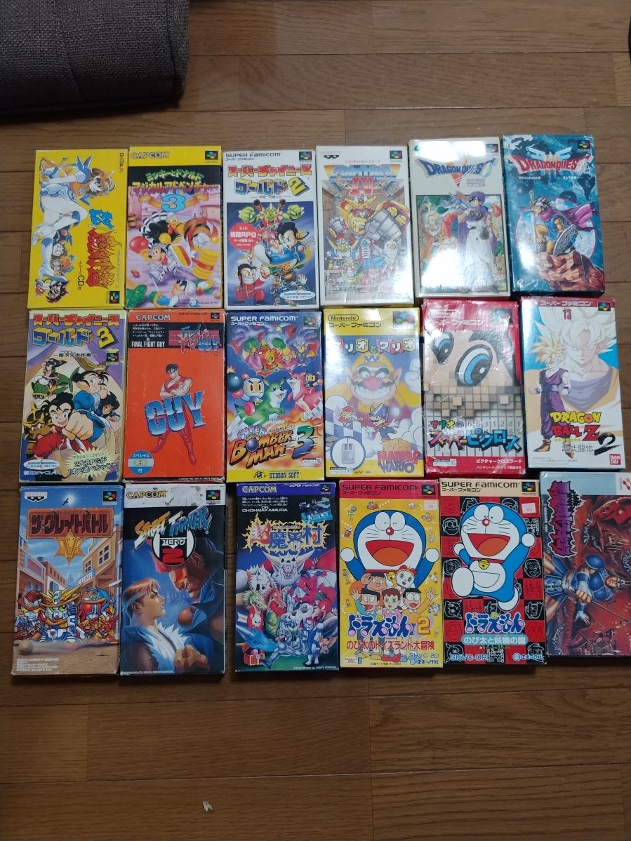 スーパーファミコン62本まとめ売り ジャンク説明書無し 箱ダメージ