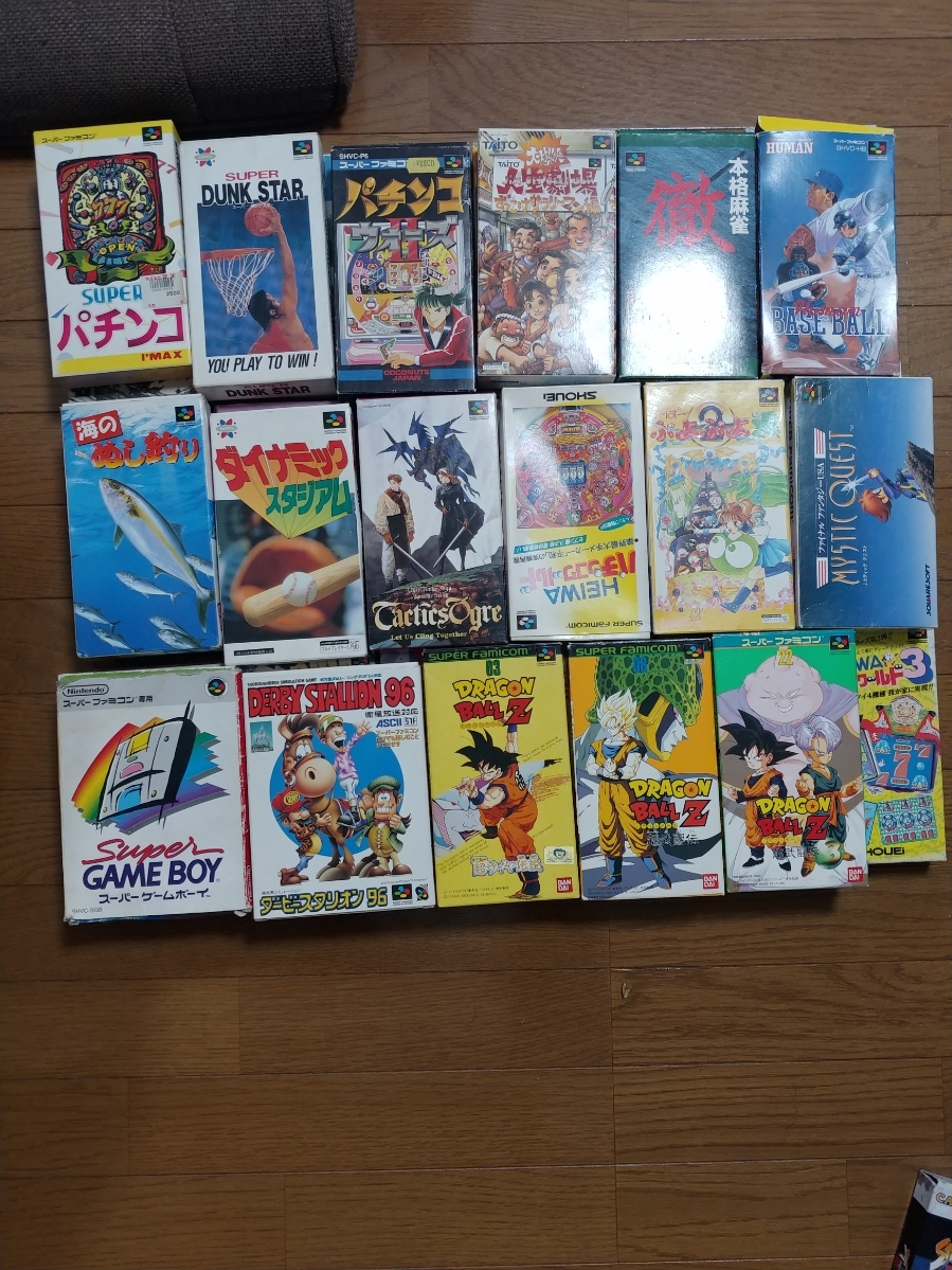 スーパーファミコン62本まとめ売り ジャンク説明書無し 箱ダメージ