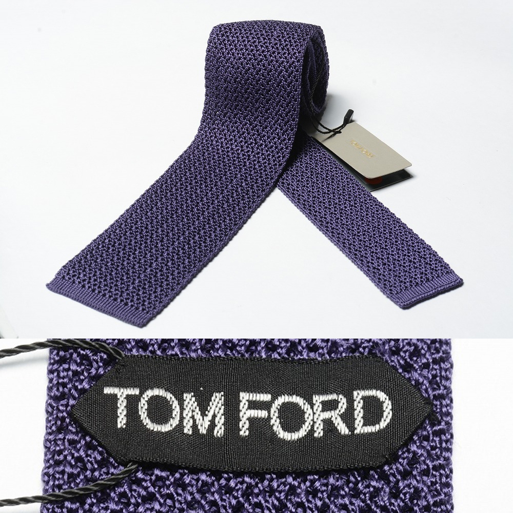 メンズ TOM FORD ネクタイ パープル シルク100％ Made in Italy