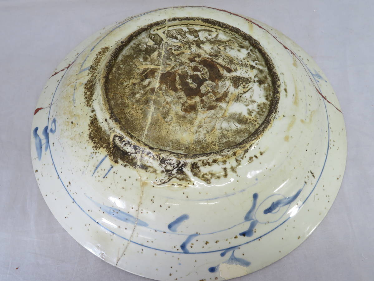 呉須染付鳳凰に花文大皿 呉須赤絵唐獅子文大皿（明時代） 中国明時代末 