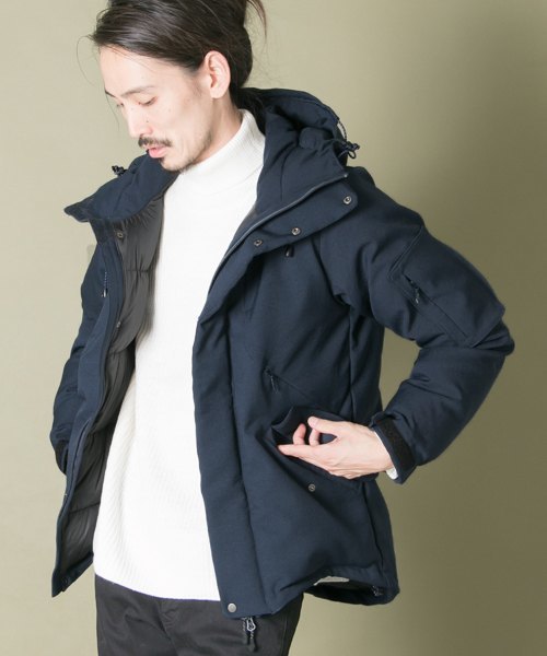 アーバンリサーチ NANGA×URBAN RESEARCH iD STRETCH HOOD DOWN BLOUSON NAVY サイズ 新作 ナンガ ダウンジャケット 新品国内正規品