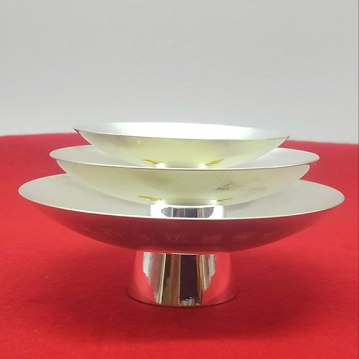 ◇純銀 銀杯 おまとめ3個セット◇総重量140.6g/90.5㎜/74.7㎜/60.8 