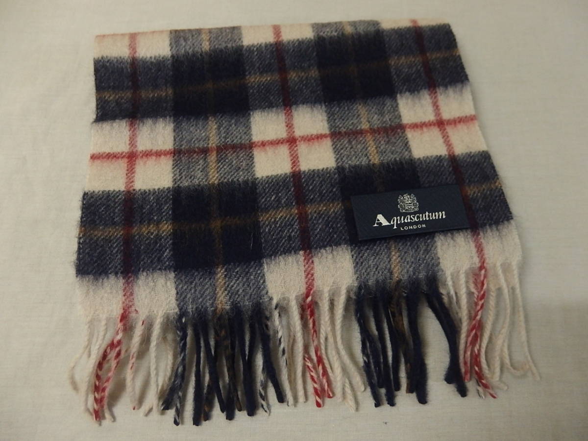 ☆高級 美品 手触り良し Aquascutum アクアスキュータム マフラー チェック☆