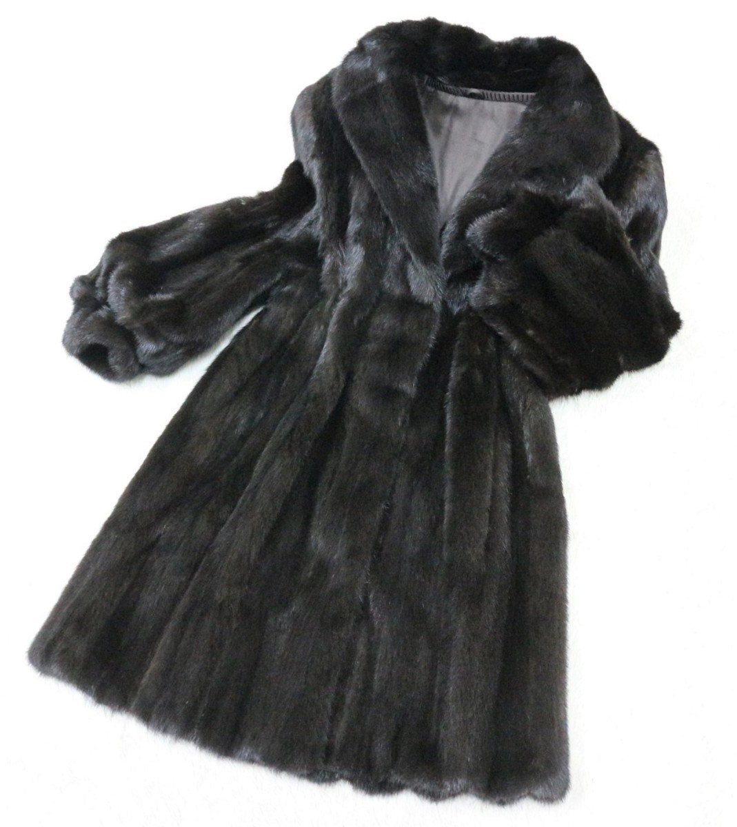 美品【BLACKGLAMA】高級毛皮 ブラックグラマミンク BIG衿