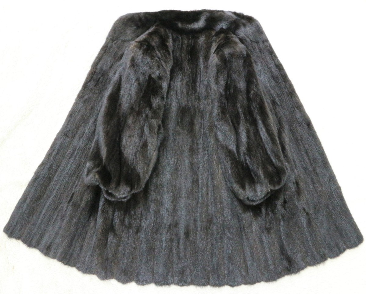 美品【BLACKGLAMA】高級毛皮 ブラックグラマミンク BIG衿 