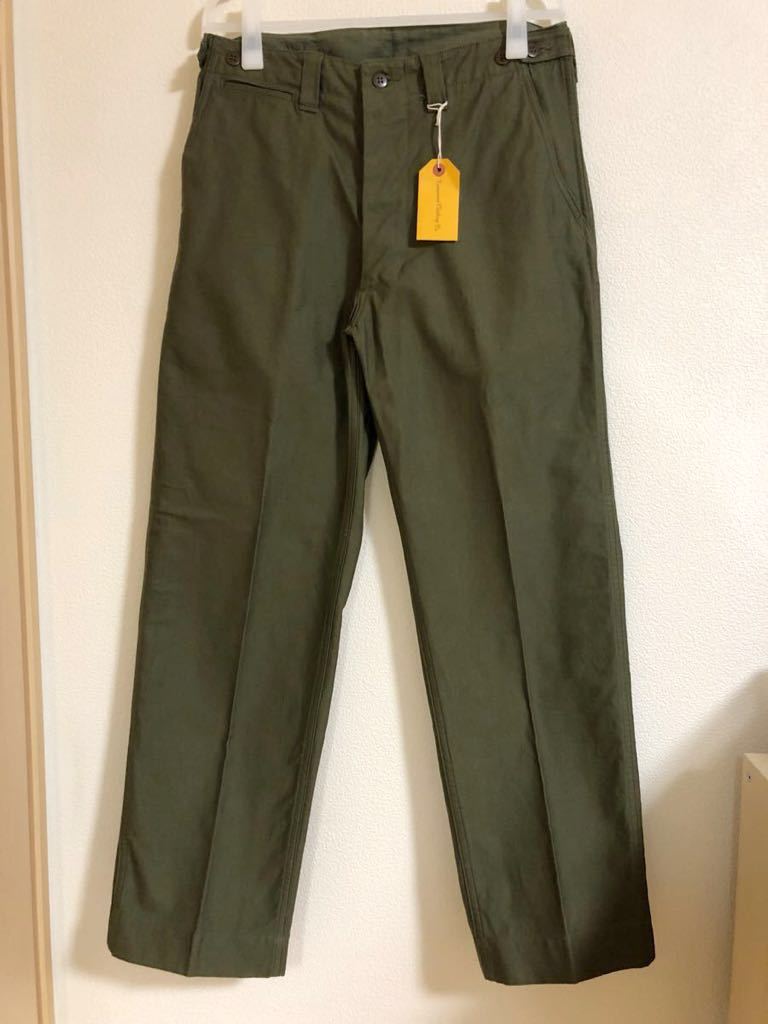 赤字超特価，送料無料 atlast＆co butcherproducts timeworn clothing バックサテンパンツ 17aw 34 オリーブ アットラスト(ボトムス)｜売買されたオークション情報、yahooの商品情報をアーカイブ公開 - オークファン 男性用