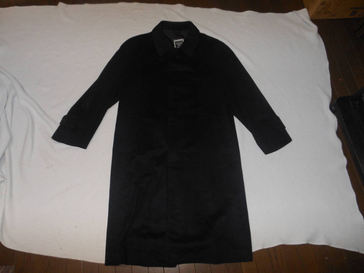 【超高級】クリスチャンディオール　カシミア100%スーパーロングコート　ブラック Dior（クリスチャンディオール）カシミヤ混☆紳士☆最高級コート（L