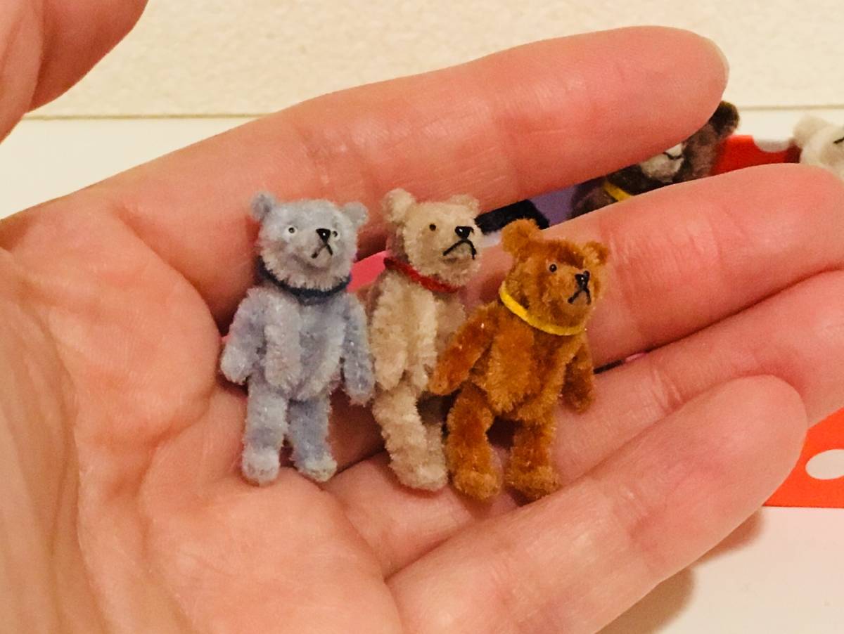 ハンドメイド ミニチュア モール テディベア パンダ 6体セット BOX付き ドールハウス 手作り人形