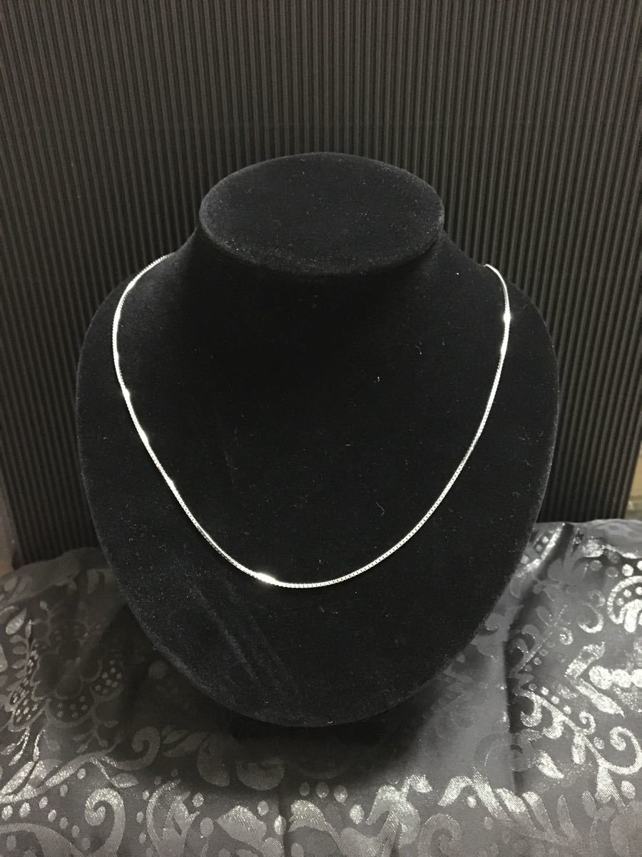 K18WGベネチアンチェーンネックレス幅１．０ｍｍ・３．３１ｇ検）ベネチアンチェーン・スライドストッパー付き・長さ４５ｃｍ_1