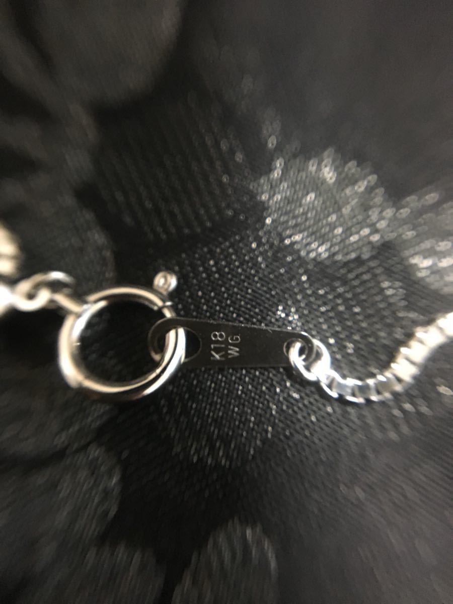 K18WGベネチアンチェーンネックレス幅１．０ｍｍ・３．３１ｇ検）ベネチアンチェーン・スライドストッパー付き・長さ４５ｃｍ_2