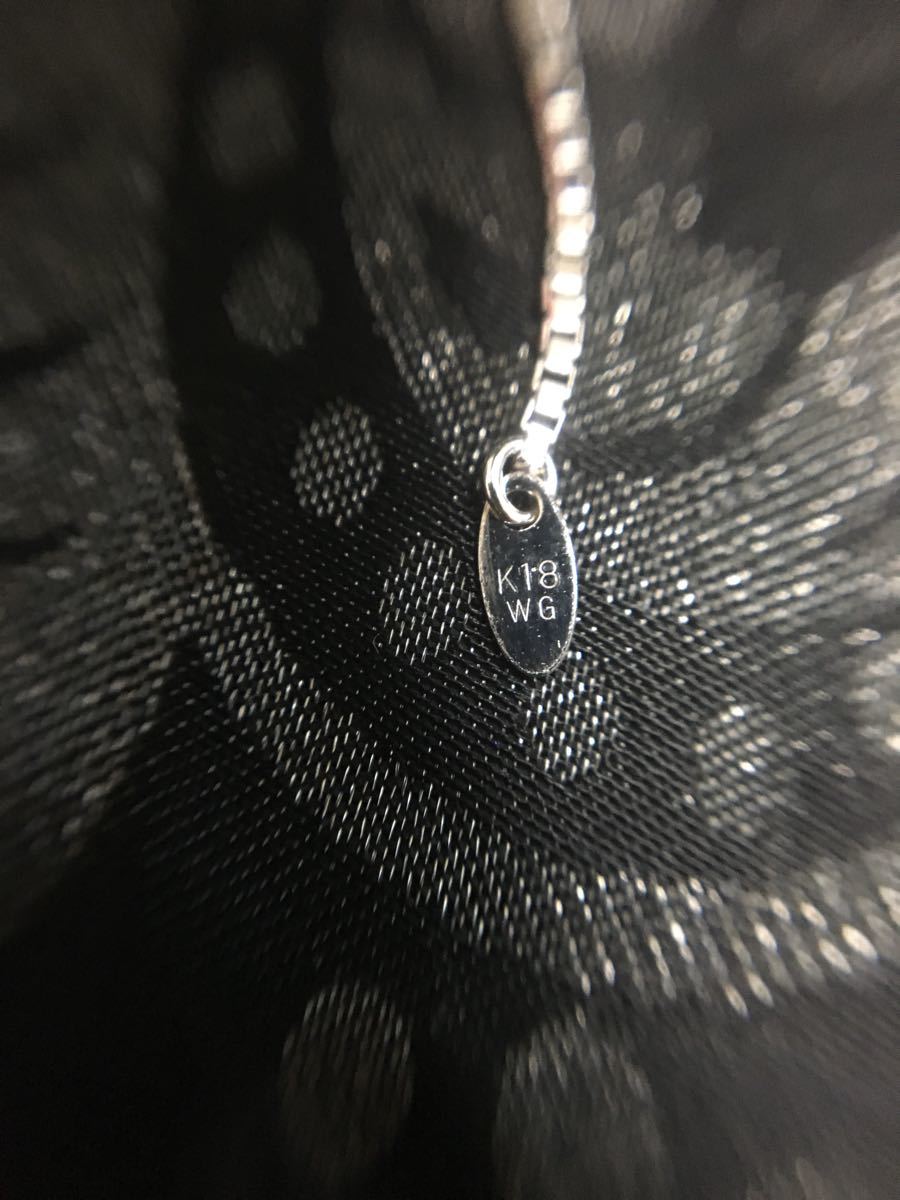 K18WGベネチアンチェーンネックレス幅１．０ｍｍ・３．３１ｇ検）ベネチアンチェーン・スライドストッパー付き・長さ４５ｃｍ_3