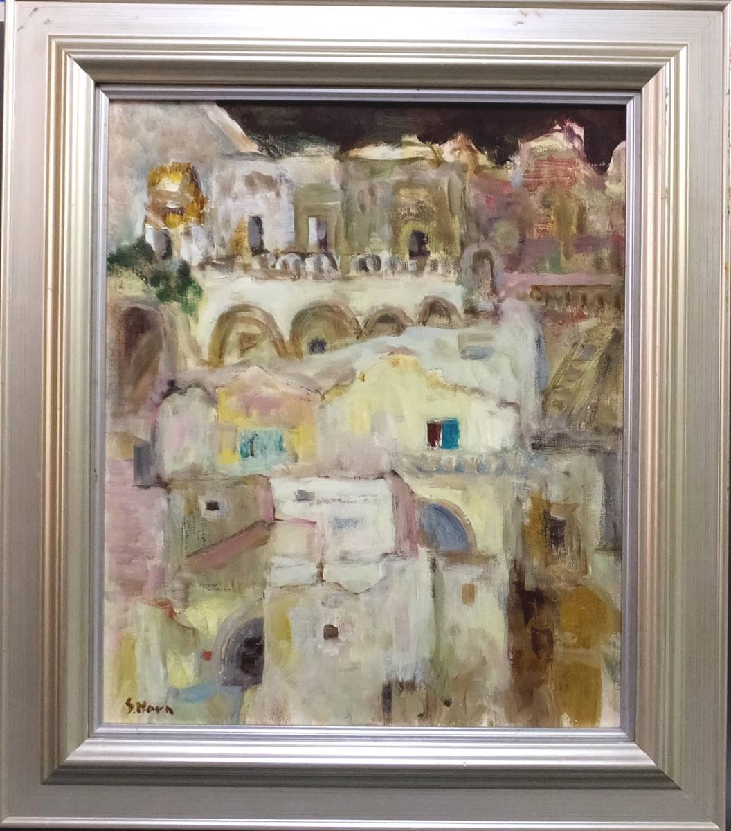油彩画 日展審査員・東光会審査員 楢崎重視(しげみ) [白い街 in