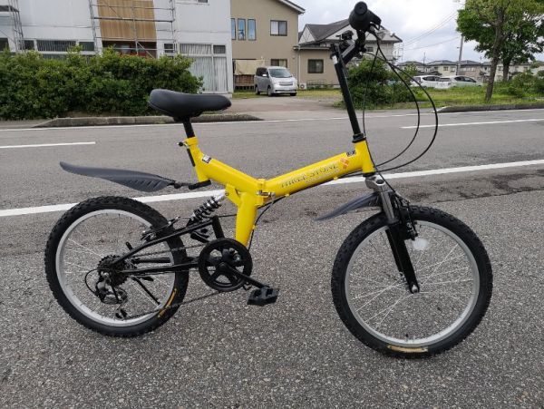 【ZZY】ワケあり未使用アウトレット品F＆Rサス付きMTBシマノ外装6段20インチ折畳みイエロー