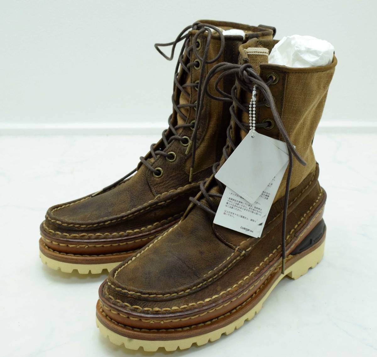 未使用品 伊勢丹限定 visvim ビズビム GRIZZLY BOOTS-FOLK グリズリー ブーツ LT.BROWN naturaldye 柿渋染め US10 28㎝ //
