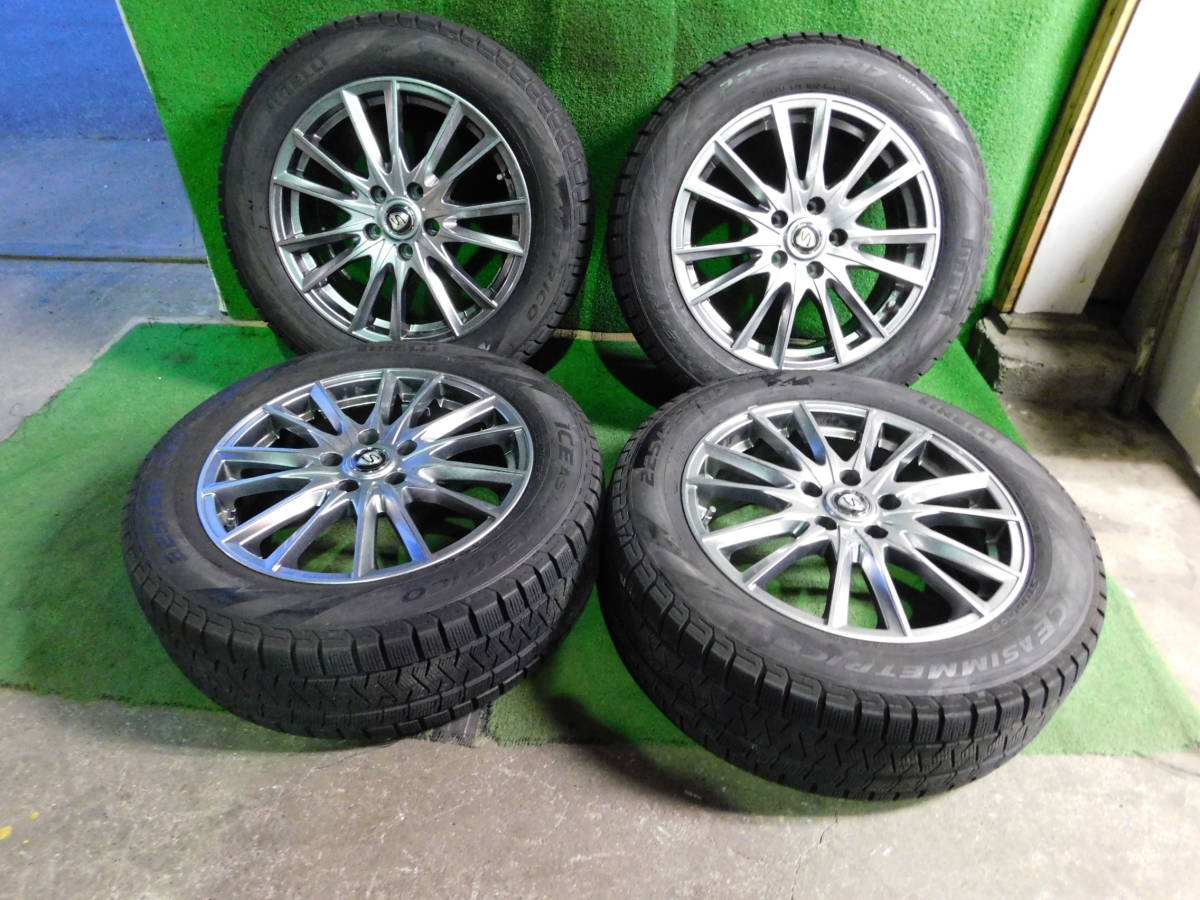 【最新作，大人気】 バリ溝 2014年製 PIRELLI ICEASIMMEEICO 225/55R17 101Q ホイールSTRANGER 17&times;7JJ OFF+48 PCD114.3 5穴 ボルドー穴径M12用 4本(スタッドレスタイヤ)｜売買されたオークション情報、yahooの商品情報をアーカイブ 5穴