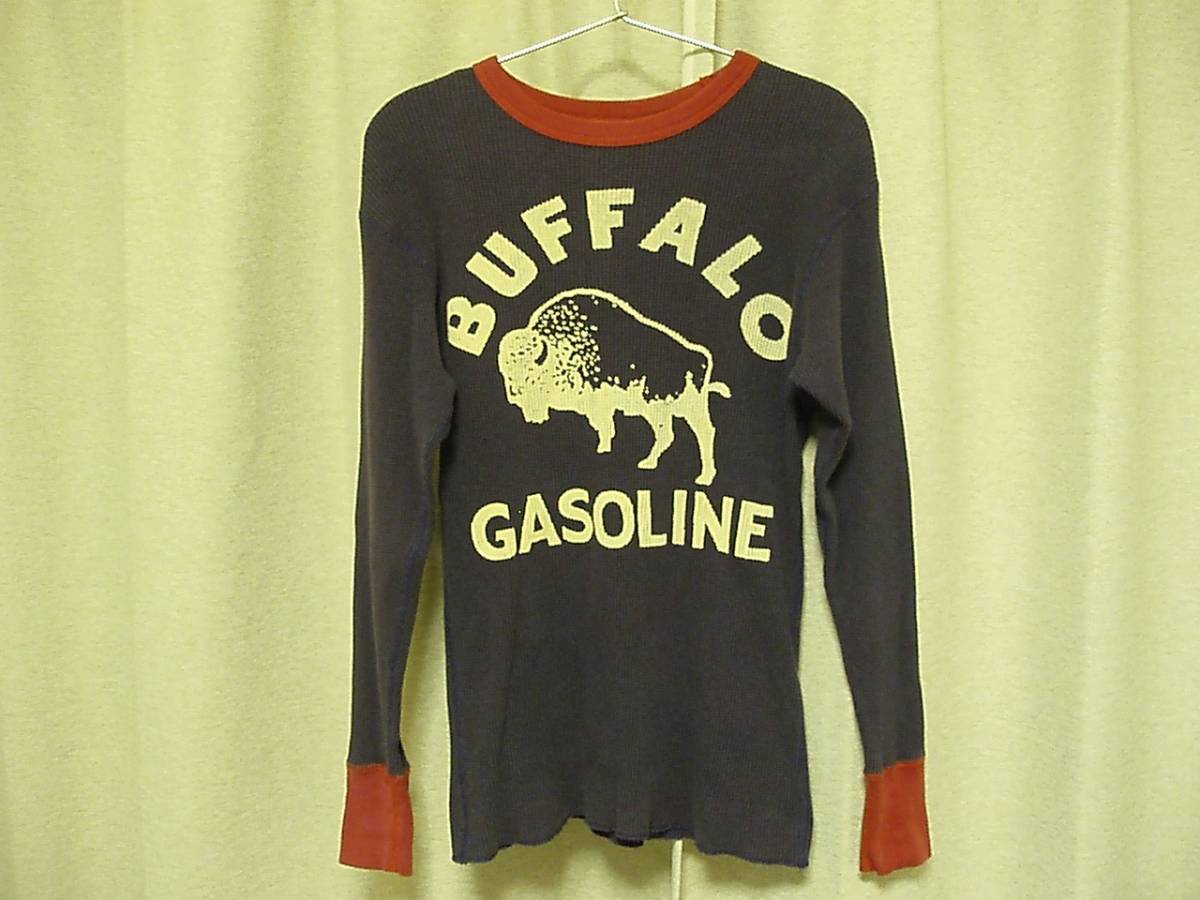 ○BOOTLEGGERS REUNION 長袖サーマルTシャツ 紺×エンジ（S 
