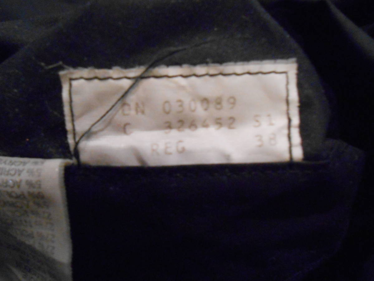 美品 英国名門 Aquascutum ビンテージ Aqua5生地 濃紺シングルベルト付