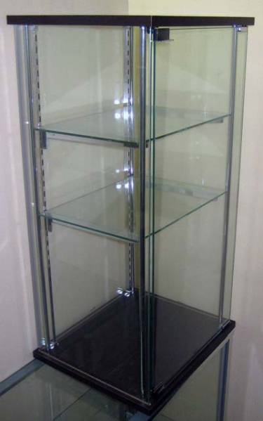 特価 組立式3段ガラスショーケース コレクションケース 中棚2段高さ変更可