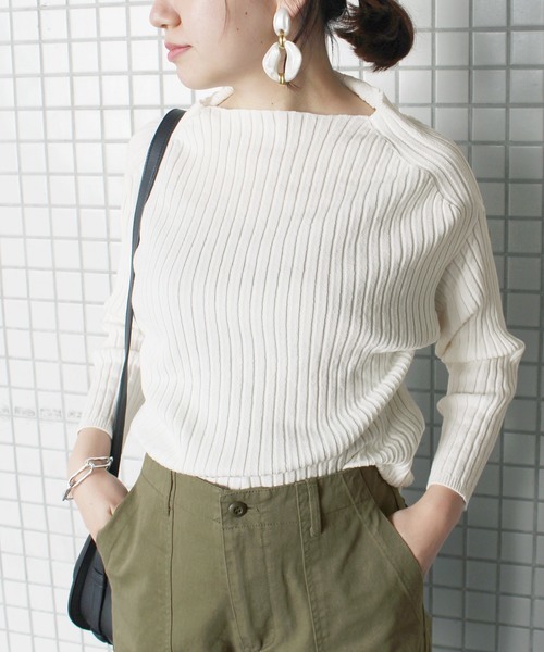 赤字超特価，最新作 2018 SLOBE IENA イエナ リブニュアンスニット ホワイト(トップス)｜売買されたオークション情報、yahooの商品情報をアーカイブ公開 - オークファン トップス