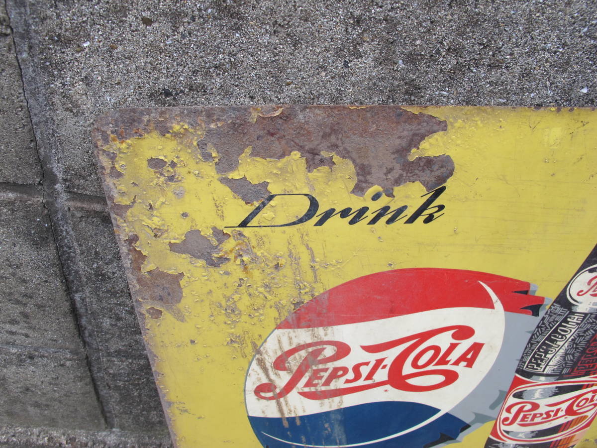 ペプシコーラ 看板 昭和レトロ 当時物 PEPSI-COLA 企業物 PEPSI 貴重