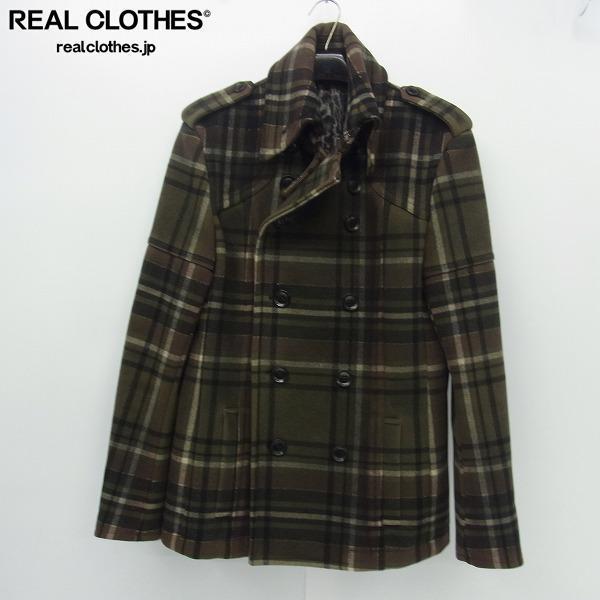  Roen/ロエン チェック柄 メルトン Pコート 48 /100(ジャケット、上着)｜売買されたオークション情報、yahooの商品情報をアーカイブ公開 - オークファン 男性用