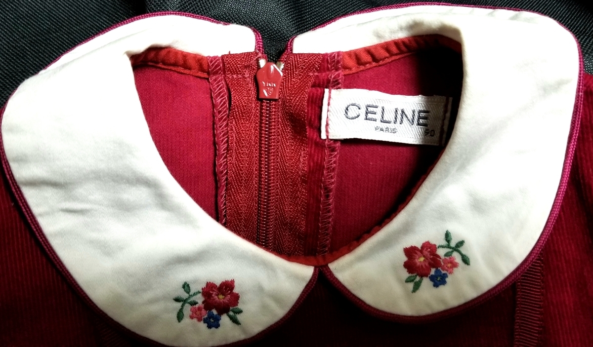 セリーヌCELINE 女児用ワンピース 90㎝ USED品 セリーヌ CELINE ベロア 