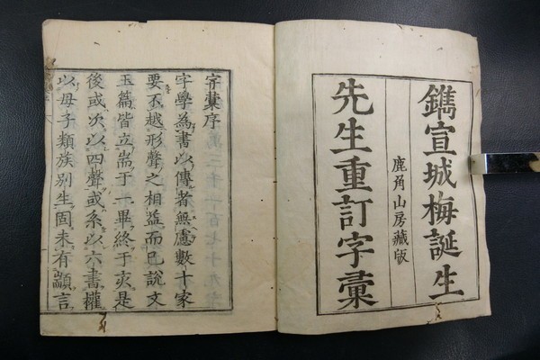 HE135「字彙」14冊揃 木版摺 鹿角山房 虫損シミ 和本唐本古書漢籍書道