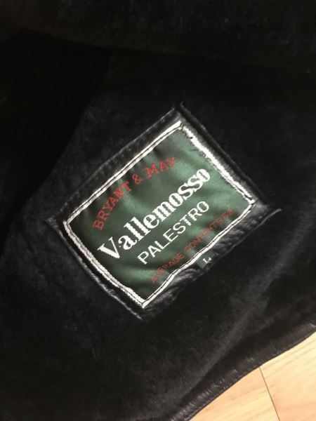 Vallemosso PALESTRO 羊革 ムートンコート L クルミボタン 黒 ブラック