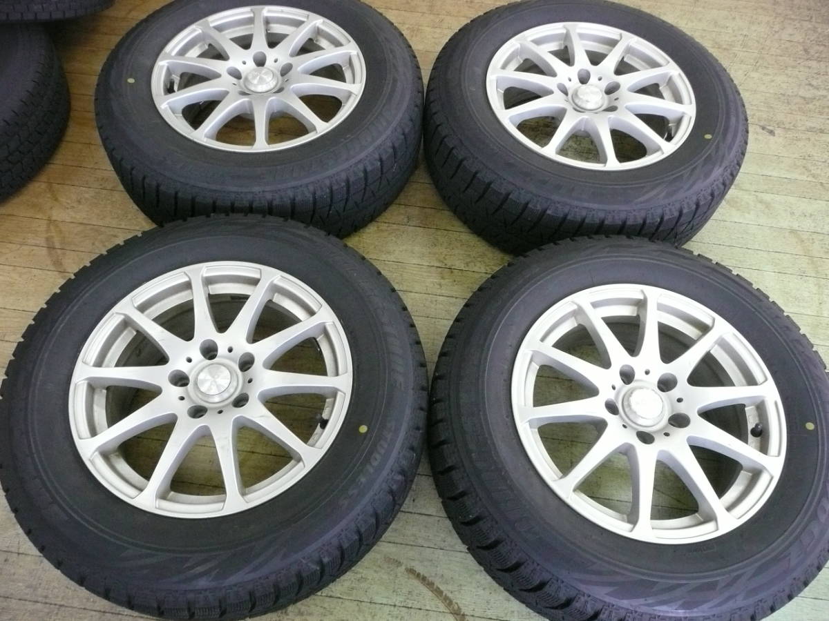 スタッドレス BS REVO GZ 16年製 215/65R16 アルミホイールセット 4本 中古 アルファード ヴェルファイア E51 T31エクストレイル 