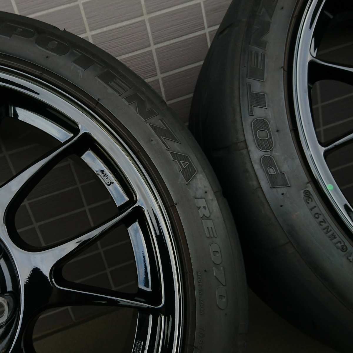 中古美品♪1台分！ WRX STI tS TYPE RA NBR 純正BBSホイール(18X8.5J+53 5/114.3 純正POTENZA RE070付き) S203 S204 TYPE RA-Rと同デザイン_9