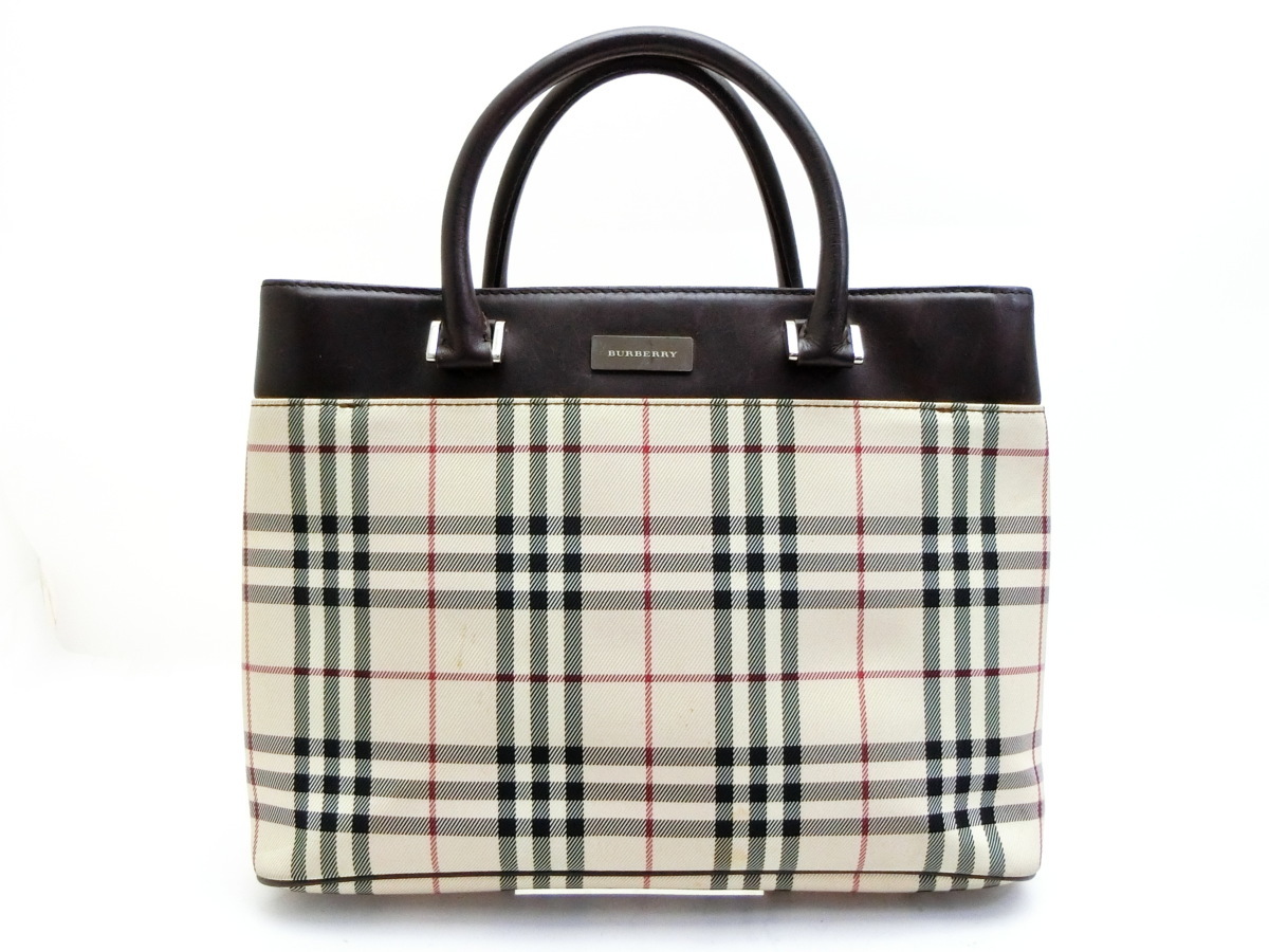 ノバチェック バーバリー BURBERRY レザー ハンドバッグ (バーバリー