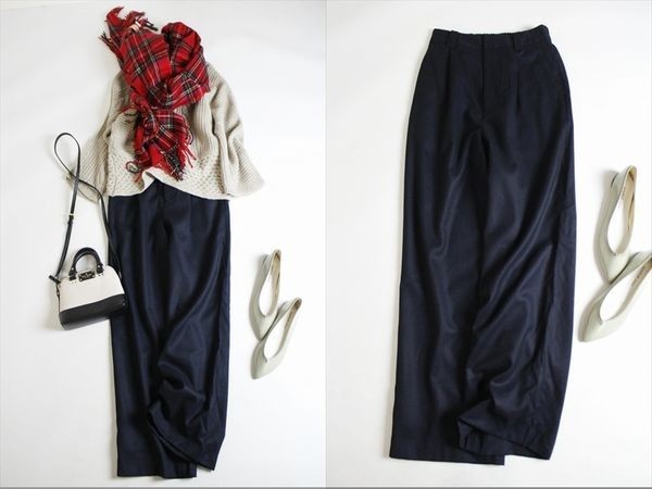 全国無料，新品 ユナイテッドアローズgreen label 上質ウールフランネル 素敵フラノタックワイドパンツ(ボトムス)｜売買されたオークション情報、yahooの商品情報をアーカイブ公開 - オークファン 女性用